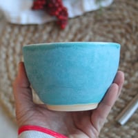 Image 6 of Turquoise Yunomi Tea Cup, 9 oz. Ceramic Stoneware Cup Made in USA