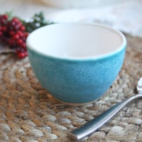 Image 2 of Turquoise Yunomi Tea Cup, 9 oz. Ceramic Stoneware Cup Made in USA