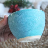 Image 8 of Turquoise Yunomi Tea Cup, 9 oz. Ceramic Stoneware Cup Made in USA