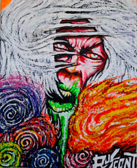 "LOATHING" 8" X 11" acrylic and ink on canvas-Original Art!