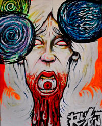 "SORROW" 8" x 11" acrylic and ink on canvas-Original Artwork!