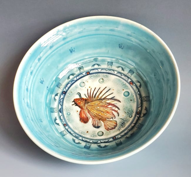 Porcelain Lion Fish Bowl