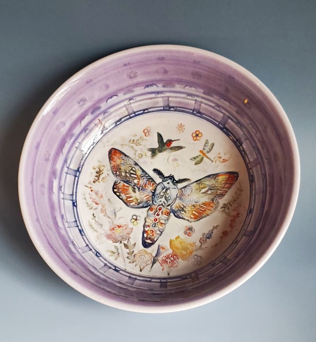 Sphinx Moth Porcelain Bowl