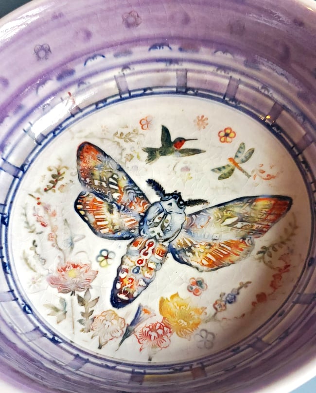 Sphinx Moth Porcelain Bowl