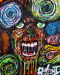 "HUNGER" 8" X 11" acrylic and ink on canvas-Original Artwork!