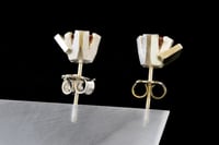 Image 2 of 4-claw Zircon rose studs in silver