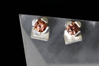Image 3 of 4-claw Zircon rose studs in silver