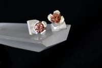 Image 4 of 4-claw Zircon rose studs in silver