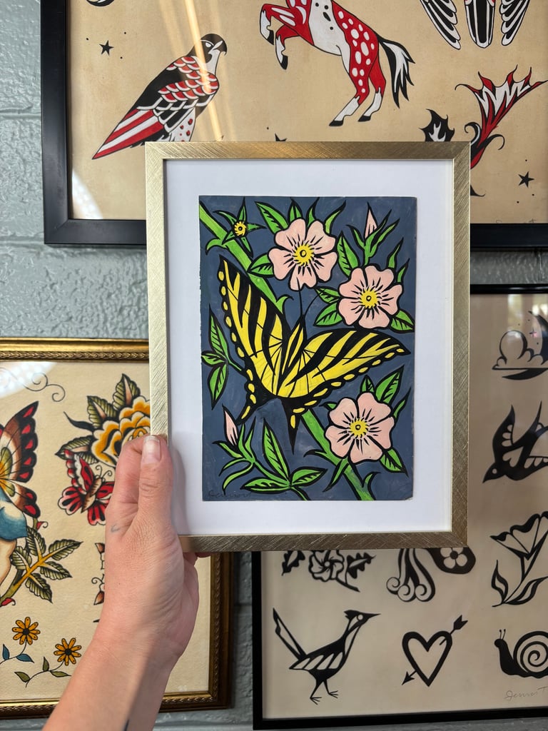 Swallowtail and Wild Rose