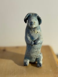 Image 2 of Clay: Little dachshund and his yellow tulip candle holder[sold as a pair]