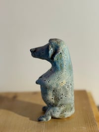 Image 3 of Clay: Little dachshund and his yellow tulip candle holder[sold as a pair]