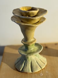 Image 6 of Clay: Little dachshund and his yellow tulip candle holder[sold as a pair]