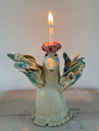 Image 1 of Clay: Goose cake topper/candle holder