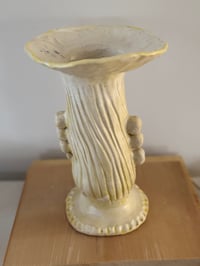 Image 3 of Clay: large cream vase 11"