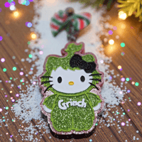 Image 2 of Winter Freshies|Christmas Scented Freshener|Accessories|Grinchy Hello Kitty Freshie|Car|Gift|Custom