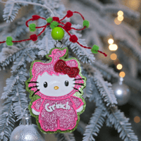 Image 3 of Winter Freshies|Christmas Scented Freshener|Accessories|Grinchy Hello Kitty Freshie|Car|Gift|Custom