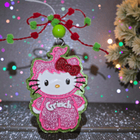Image 4 of Winter Freshies|Christmas Scented Freshener|Accessories|Grinchy Hello Kitty Freshie|Car|Gift|Custom