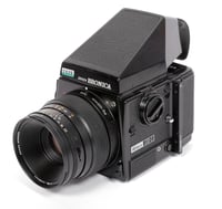 Image 3 of Bronica GS-1 6X7 camera + prism + 100mm F3.5 PG lens and 120 roll film back #1839