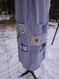 Image 5 of Upcycled Linen Apron in Pinstripe Patchwork 