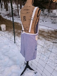 Image 6 of Upcycled Linen Apron in Pinstripe Patchwork 