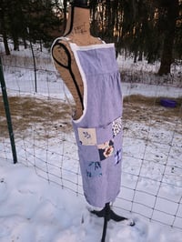 Image 4 of Upcycled Linen Apron in Pinstripe Patchwork 