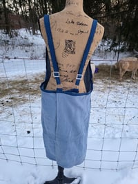 Image 8 of Upcycled Linen Apron in Soft Blue Patchwork 
