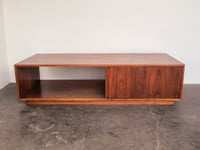 Image 1 of Mid-Century Walnut Coffee Table with Cabinet