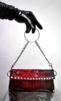 Image 2 of Reptile a GOGO | mini chained vinyl gator purse with O ring handle 