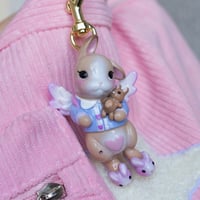 Image 2 of "Beverly Bunny" Hand Made Bag Charm