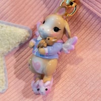 Image 1 of "Beverly Bunny" Hand Made Bag Charm