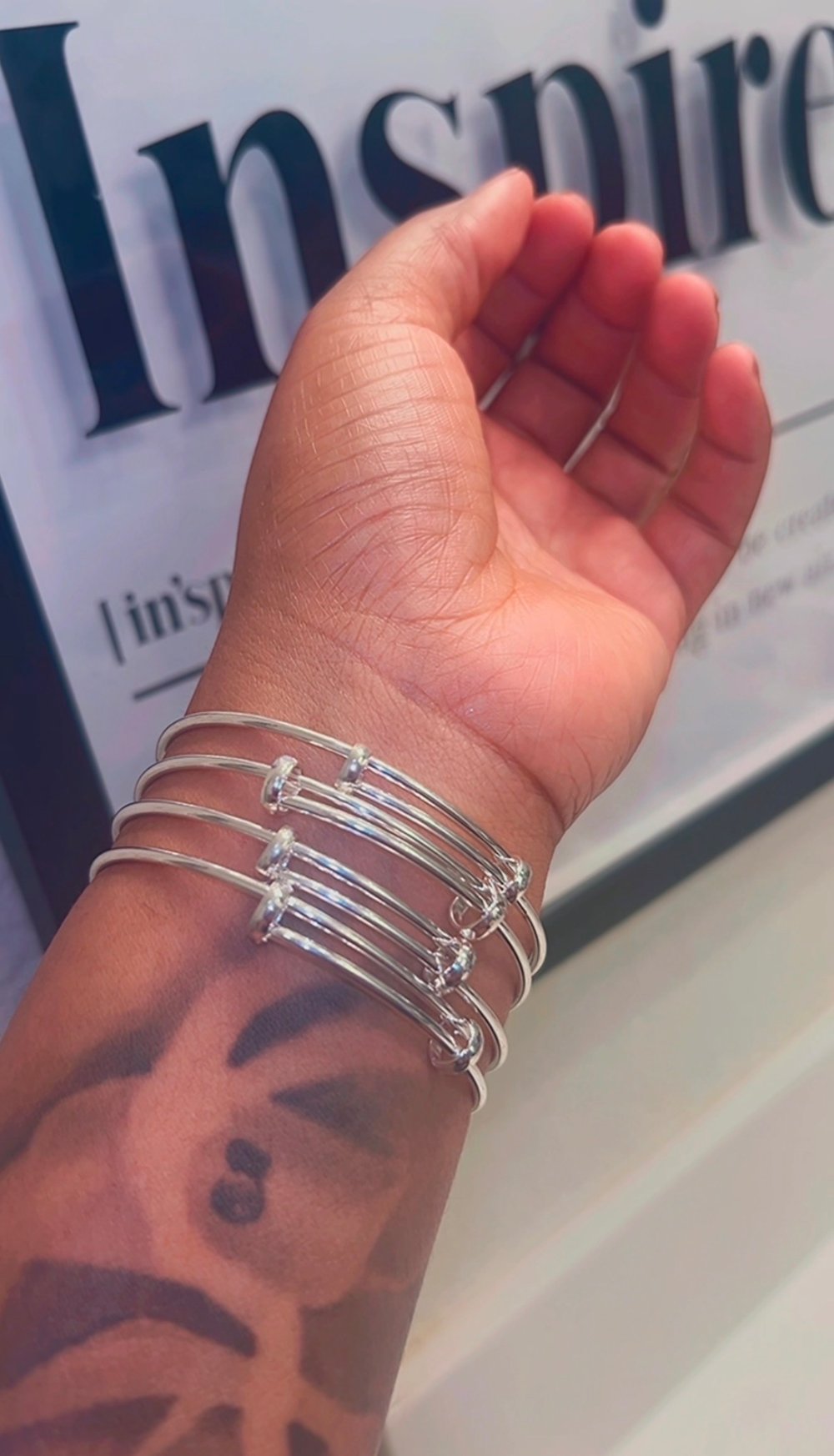 Image of HK Silver Bangles Set Of 4