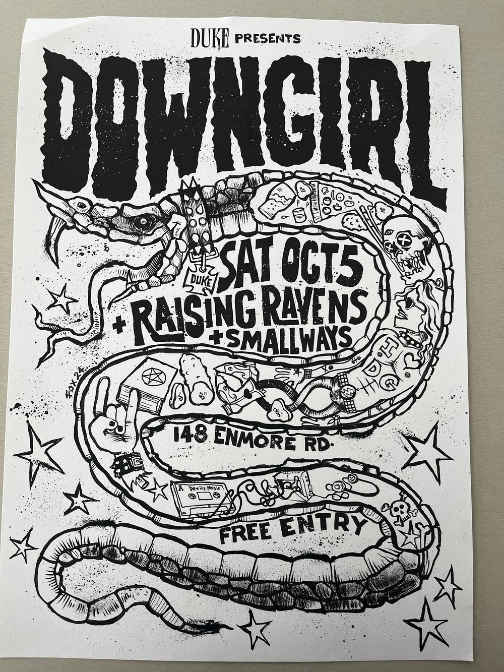 Image of Downgirl poster original illustration