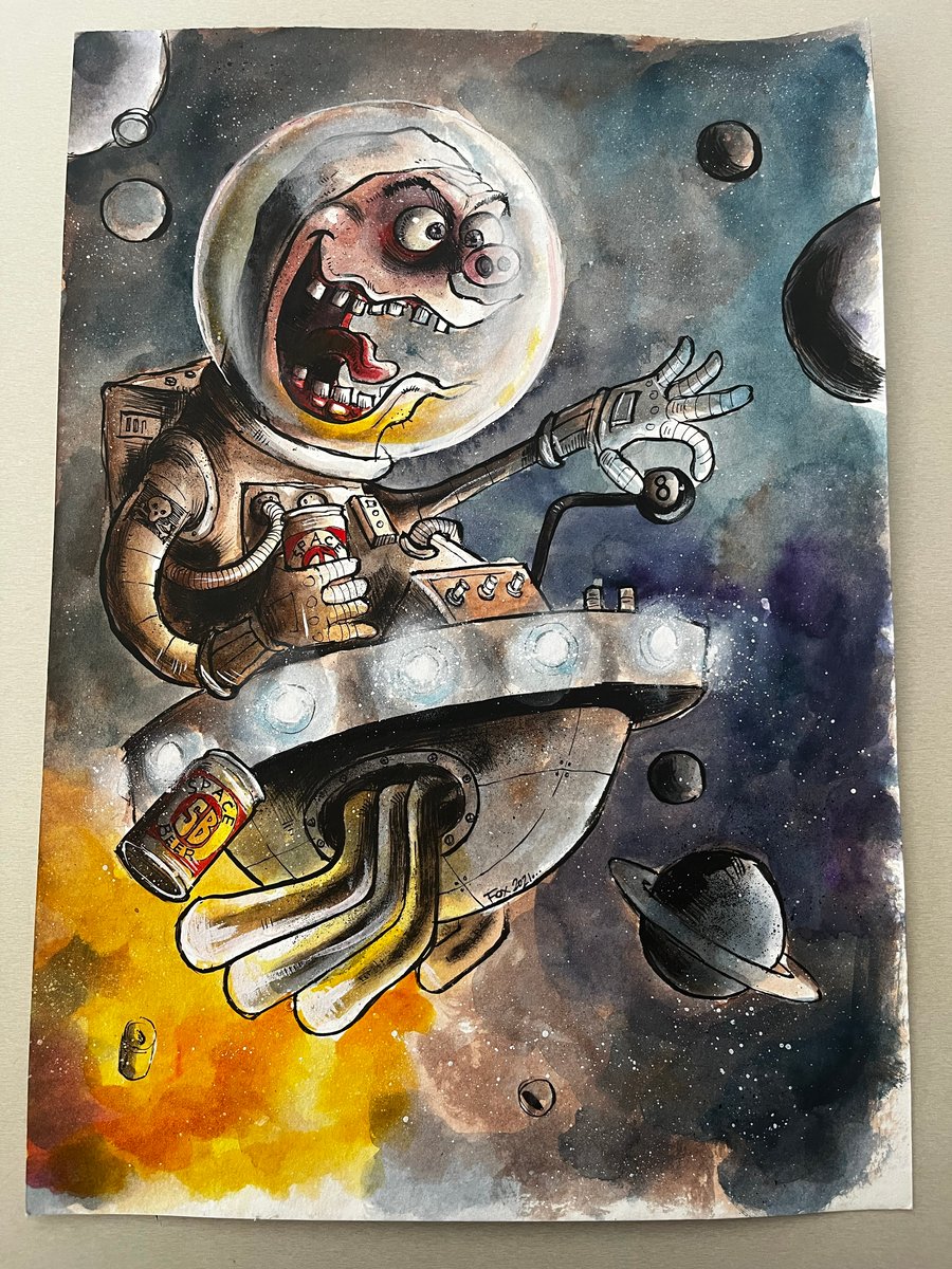 Image of Space Beer original illustration