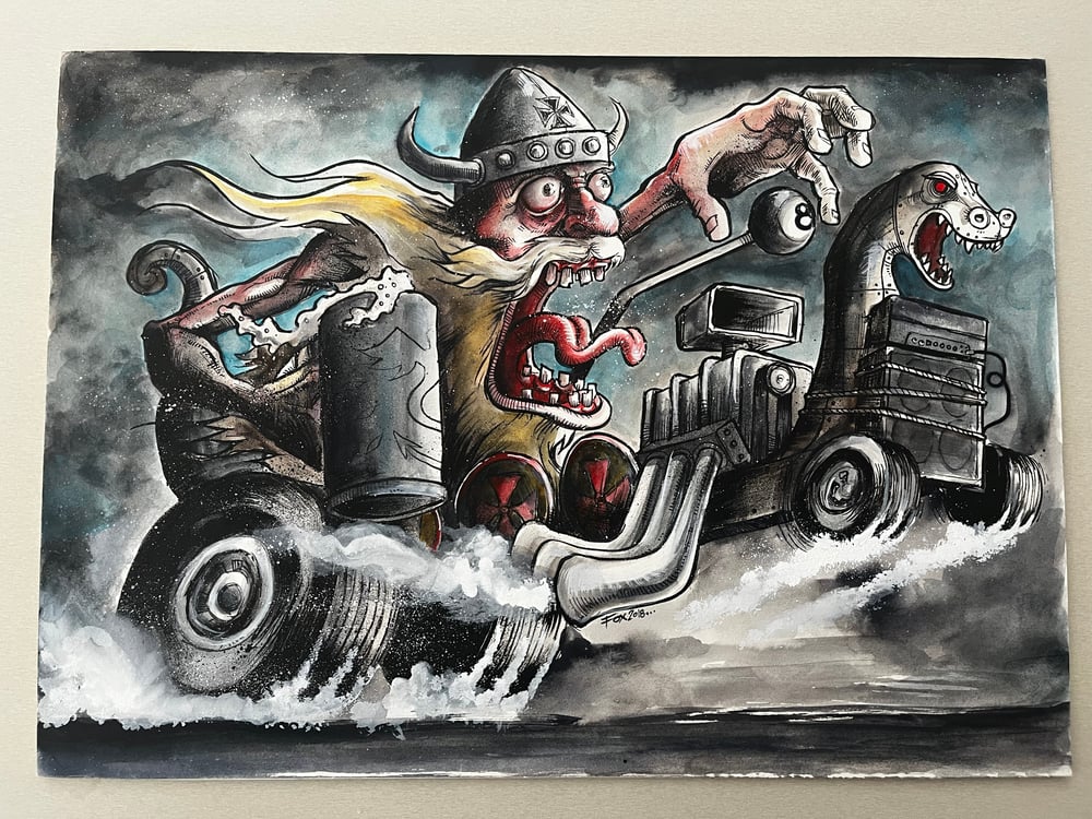 Image of Viking Hotrod original illustration