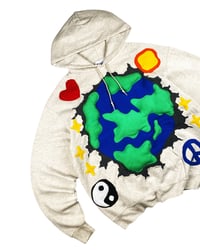Image 3 of Re-worked One of Kind 3D Puff Earth Hoodie Size L