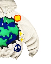 Image 2 of Re-worked One of Kind 3D Puff Earth Hoodie Size L