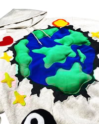 Image 7 of Re-worked One of Kind 3D Puff Earth Hoodie Size L