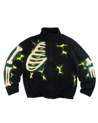 Image 1 of Re-worked One of Kind 3D Puff Skeleton Fleece Size L