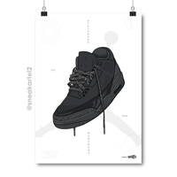 Image 1 of Sneaker Poster Air Jordan 3 “Black Cat” 2025