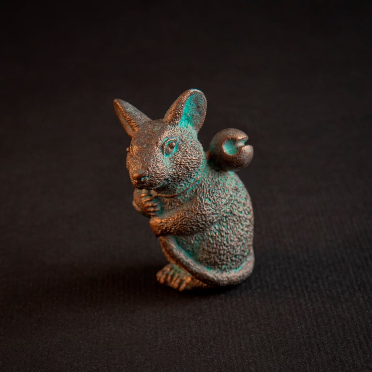 Jingle-bell mouse resin figure