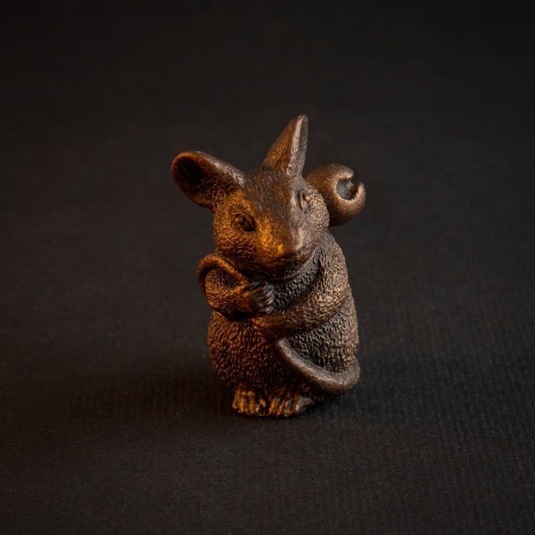Jingle-bell mouse resin figure Image 3