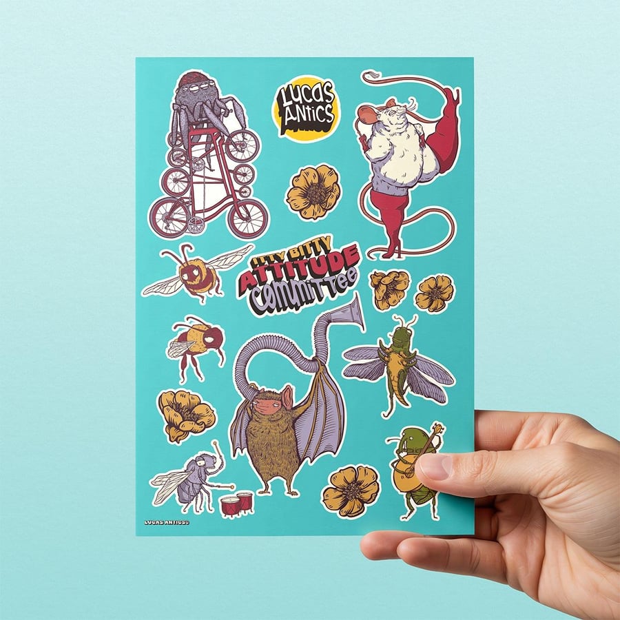 Image of Itty Bitty Attitude Committee!!  Sticky sticker sheet