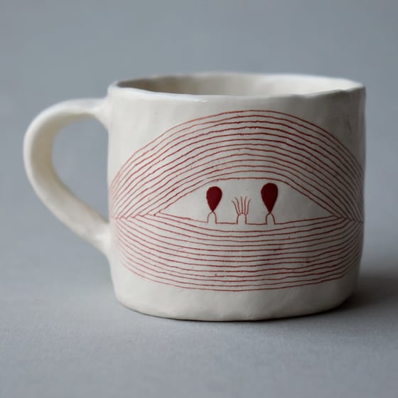 Image of Green Portrait Abstract Double Esspresso Cup