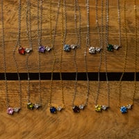 Image 1 of Cubic Zirconia Birthstone Necklaces - Sterling Silver