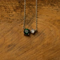 Image 4 of Cubic Zirconia Birthstone Necklaces - Sterling Silver