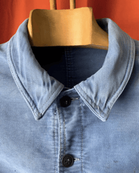 Image 3 of Size Small, Exceptional French Moleskin Workwear Jacket, Le Diable Rouge interior label, Sun Fading.