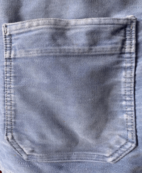 Image 4 of Size Small, Exceptional French Moleskin Workwear Jacket, Le Diable Rouge interior label, Sun Fading.