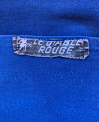 Image 5 of Size Small, Exceptional French Moleskin Workwear Jacket, Le Diable Rouge interior label, Sun Fading.