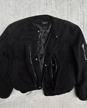 Image of NO/FAITH STUDIOS - Heavy Denim Bomber Jacket (Black)