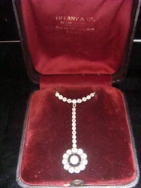 Image 1 of EDWARDIAN SILVER PLATINUM DIAMOND TIFFANY AND CO NECKLACE FITTED ORIGINAL BOX